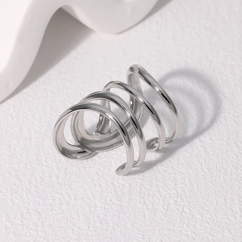 DANA Stainless Steel Irregular Wave Rings