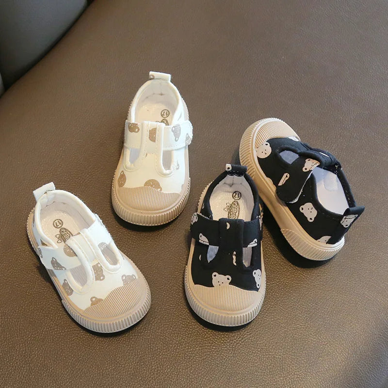 Square Mouth Casual Spring Cartoon Soft Sole Walking Canvas Shoe