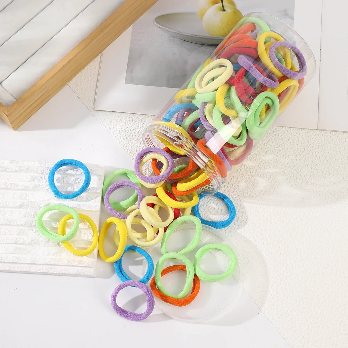 50PCS Colorful Ealstic Nylon Hair Bands