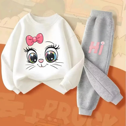 Long Sleeved Hoodies for Girls Spring Pullover Long Pant Sets