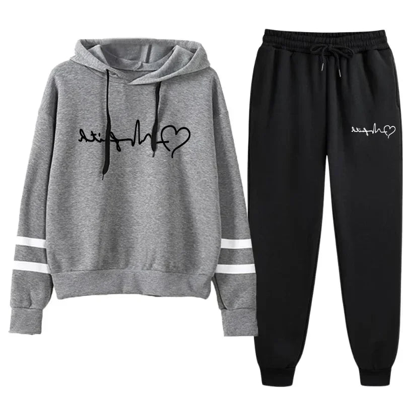 Hooded Sweatshirt Jogger Pants Casual Outfit