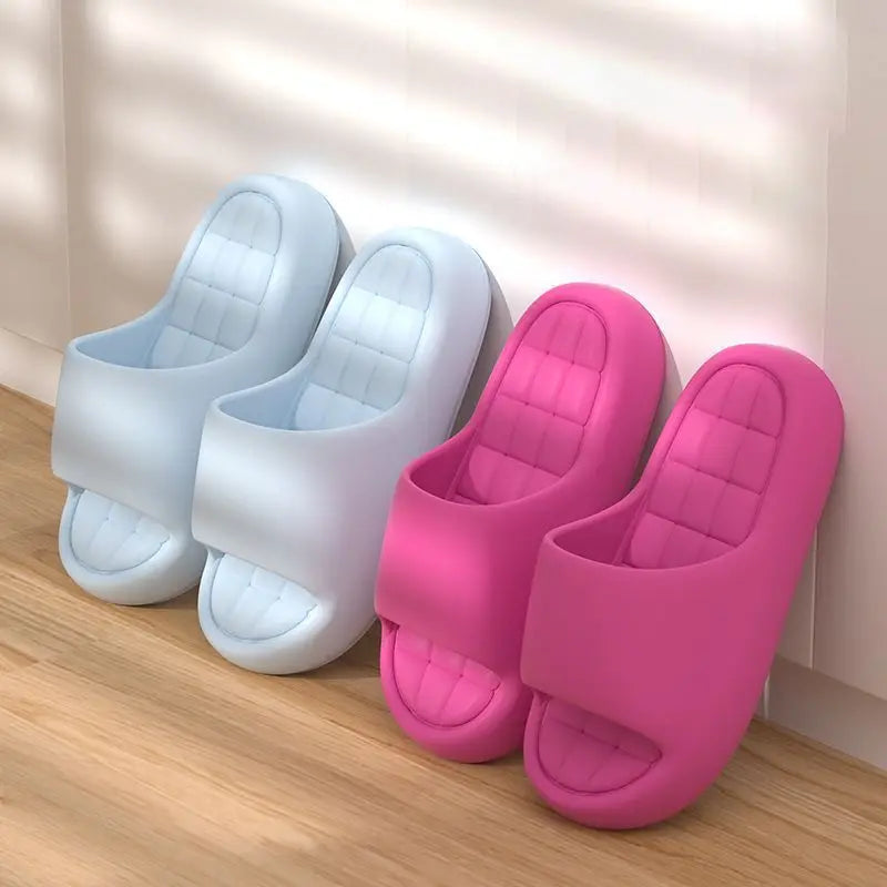 Unisex Bathroom Flat Sandals Thick Platform Slippers