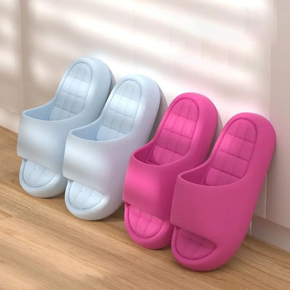 Unisex Bathroom Flat Sandals Thick Platform Slippers