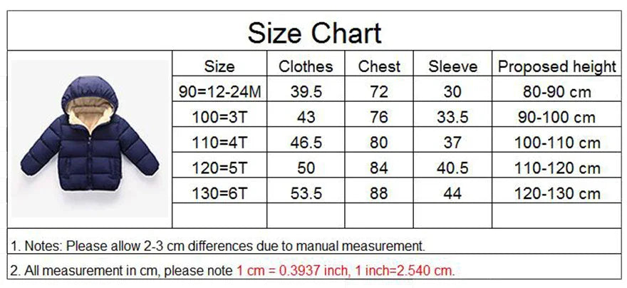 Winter Baby Kids Fleece Cartoon Warm Hooded Down Jackets