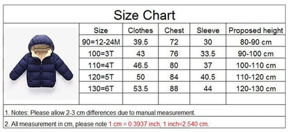 Winter Baby Kids Fleece Cartoon Warm Hooded Down Jackets