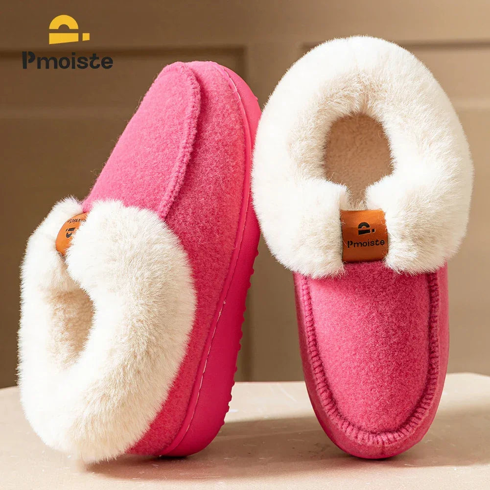 Wedge Foam Warm Fuzzy Bedroom Shoes