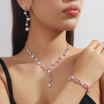 Copper Claw Chain Sunflower Necklace Jewelry Set