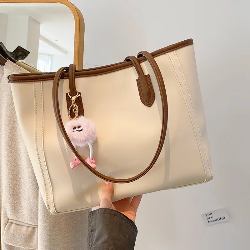 PU Leather Versatile Korean Single Shoulder Tote Bag