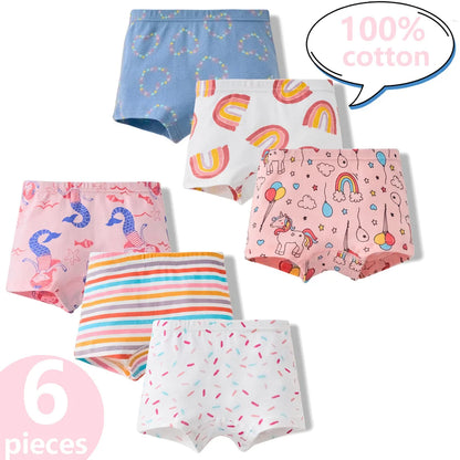 3/6 Pcs 100% Cotton Pretty Cartoon Boxer Set