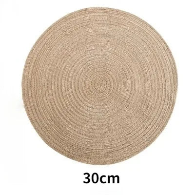 4/6pcs Round Table Mat Woven Bowl Pads