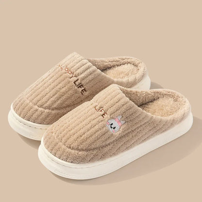 Anti Slip Thick Soled Cotton Slippers
