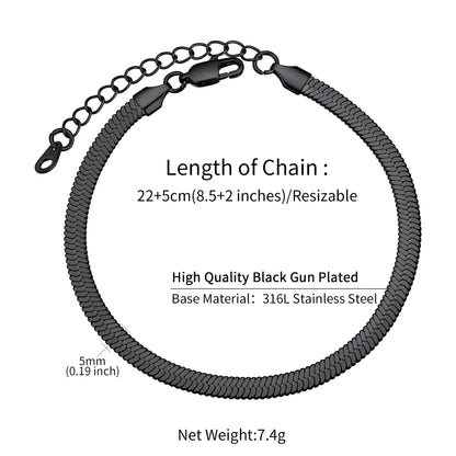 U7 Ankle Cuban Link Snake Figaro Bracelets