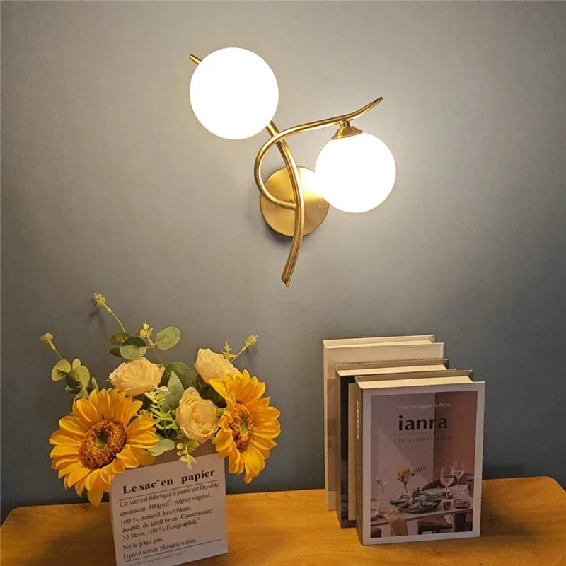 Nordic Modern Iron Wall Lamps LED Bedroom Bed Lamp Learning Corridor