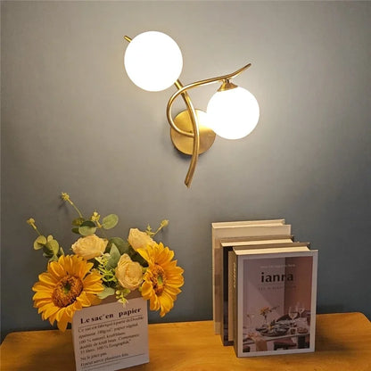 Nordic Modern Iron Wall Lamps LED Bedroom Bed Lamp Learning Corridor