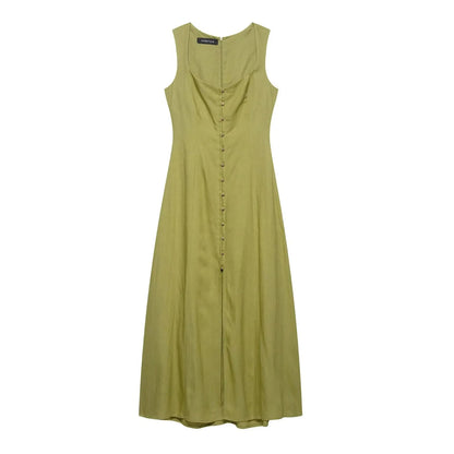 Square Collar Sleeveless Dress