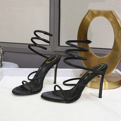 DANA Snake Twine Crystal Rhinestones Sandals