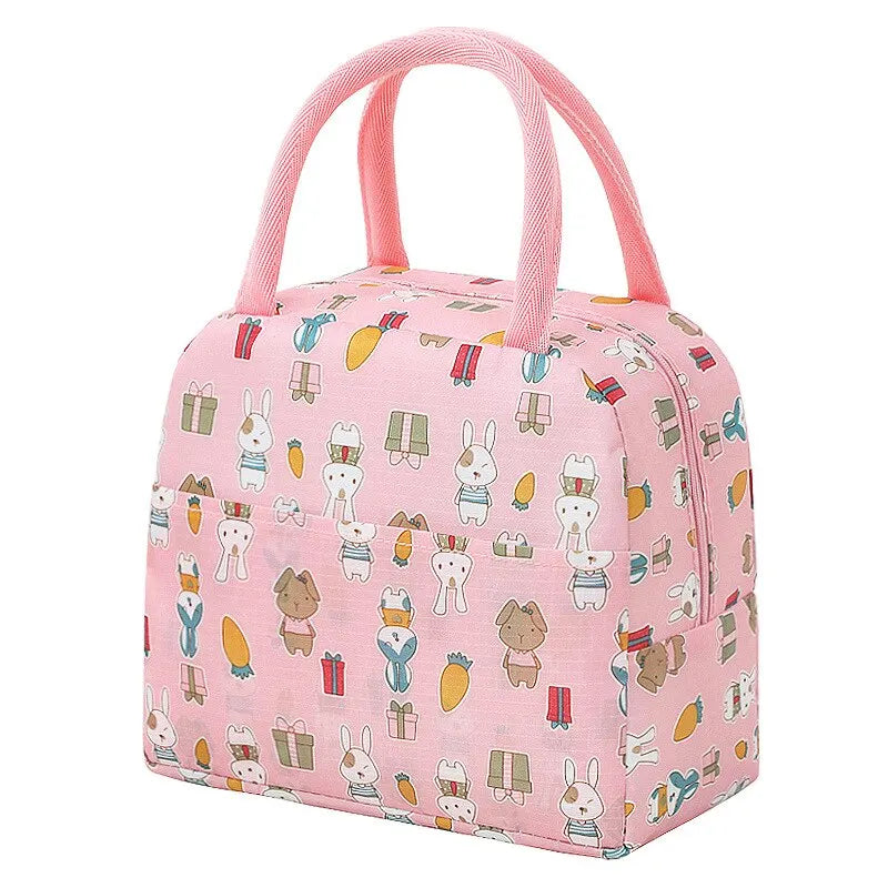 Cartoon Portable Insulated Thermal Heat Bento Bag Lunch Box