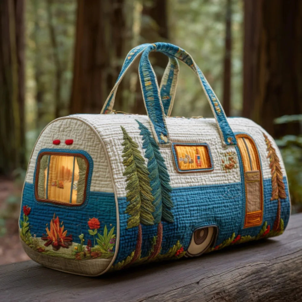 Adjustable Strap Quilted Duffle Large Capacity 3D Quilting Craft Travel Duffel Bag