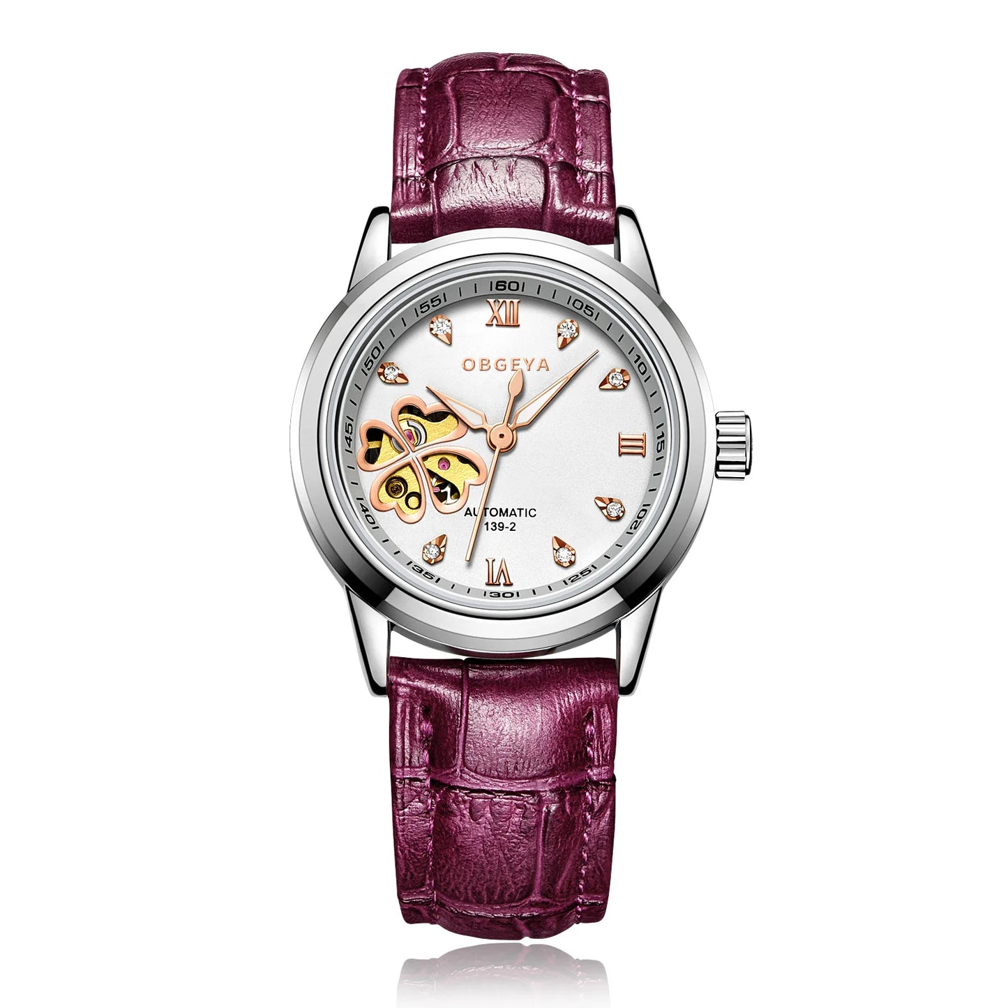 DANA Automatic Diamond Leather Watch