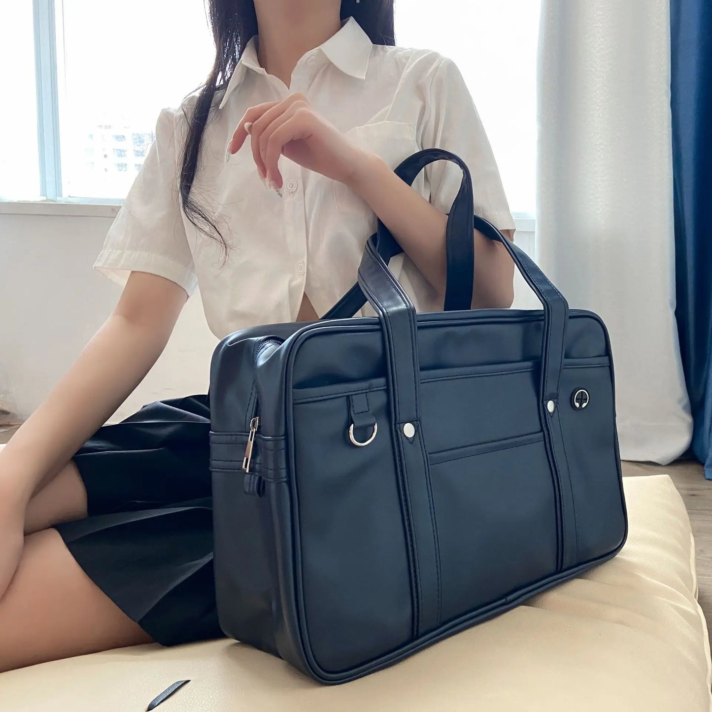 JK uniform bag girl PU schoolbag