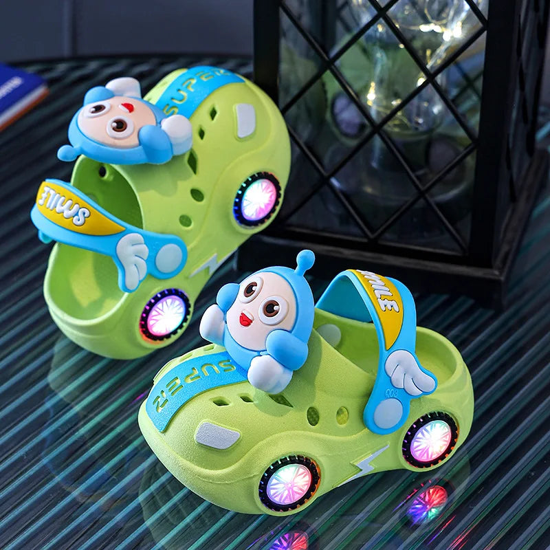 Soft Bottom Anti-Slip Slip-On Car Design Unisex Toddler Slippers