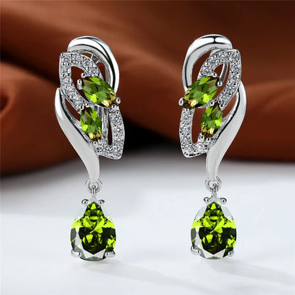 Blue Rainbow Stone Crystal Zircon Earrings