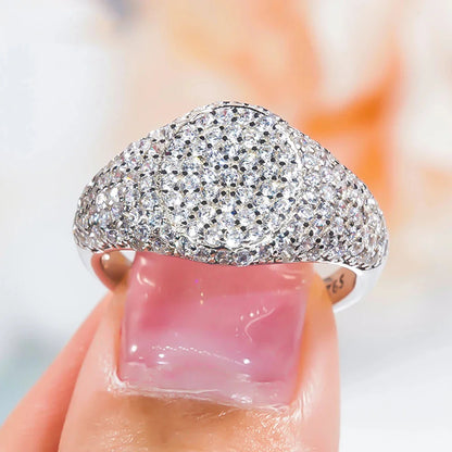 Hip Hop Style 925 Silver Plated Full Zircon Diamond Exquisite Rings