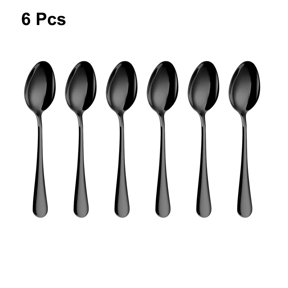 4/6/12 Pieces Gold Dessert Stirring Spoons Set