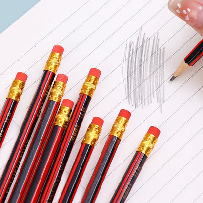 40/30/10PCS Wooden Lead Pencils with Eraser Stationery