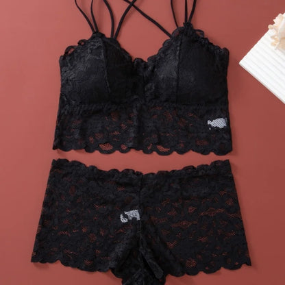 Lace Transparent Ultra-thin Bralette Lingerie Set