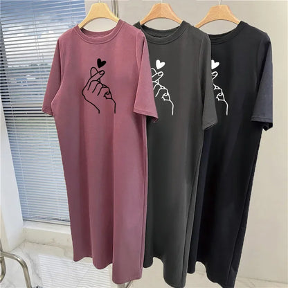Elegant Large Size Loose Casual Short-sleeved Dresses