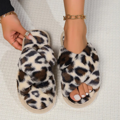 DANA Cross Warm Fluffy Furry Slippers