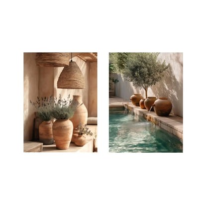 2pcs/set Neutral Olive Tree Shadow Vase Canvas