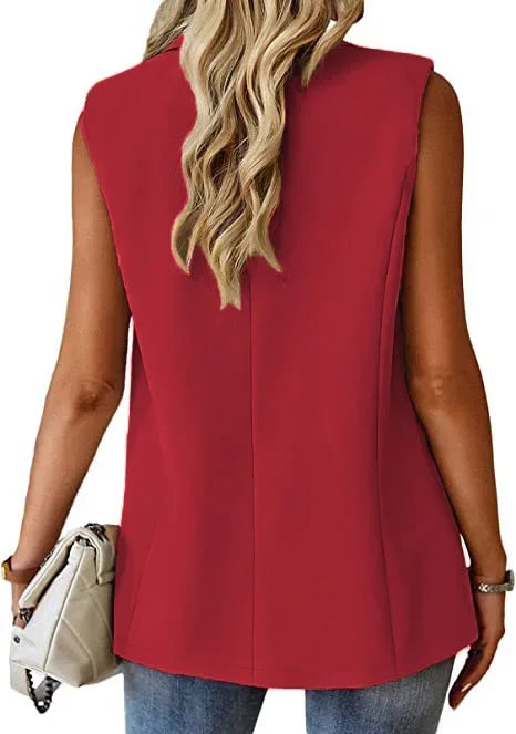 Polo Collar Sleeveless Suit Vest