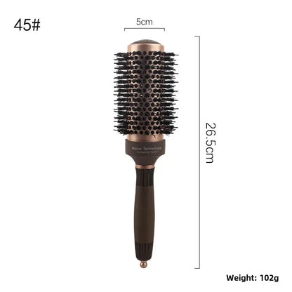 Ceramic Round Barrel Hair Curling Brush Anti Static Round Rolling Brush