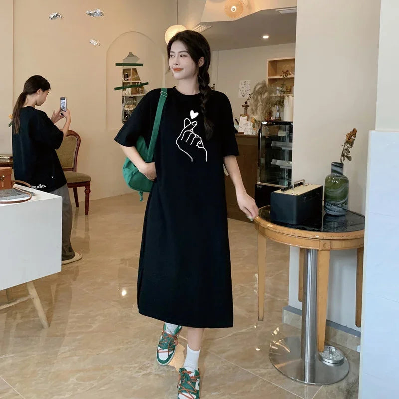 Elegant Large Size Loose Casual Short-sleeved Dresses