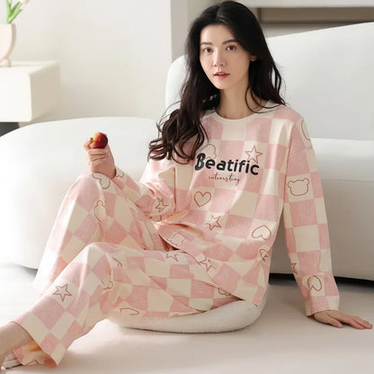 Long-Sleeved Trousers Cartoon Cute Pajama Sets