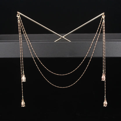 Long Tassel Double Chain Hair Pins Nunchaku Hairpin Chinese Hanfu Hair Stick
