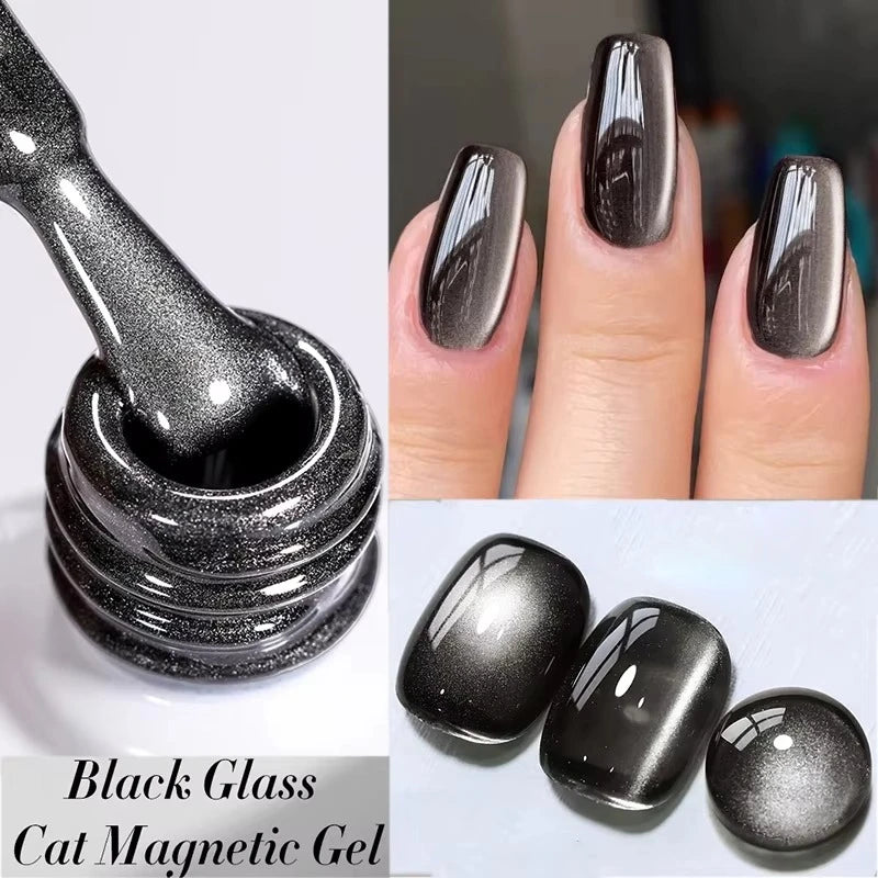 Sparkling Glass Bead Cat Magnetic Gel Nail Polish