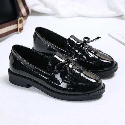 Black Loafers PU Leather Casual Shoes