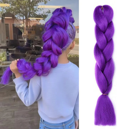 Braiding Hair Pre-stretched Purple Hair Extensions