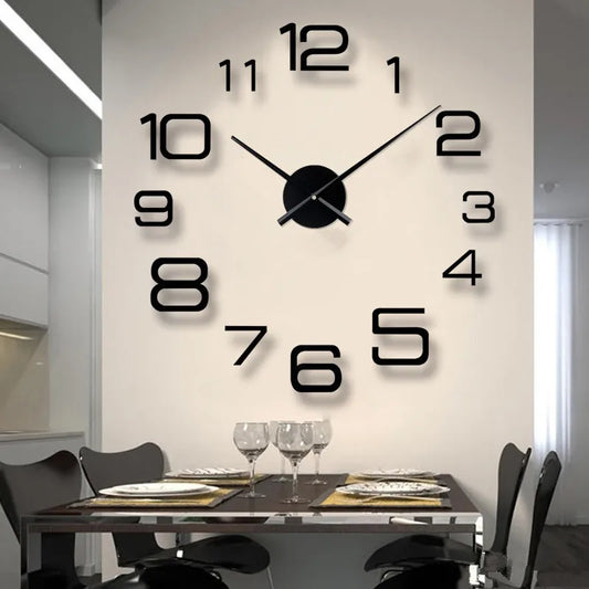 Large Wall 3D DIY Quartz Acrylic Mirror Stickers Clocks