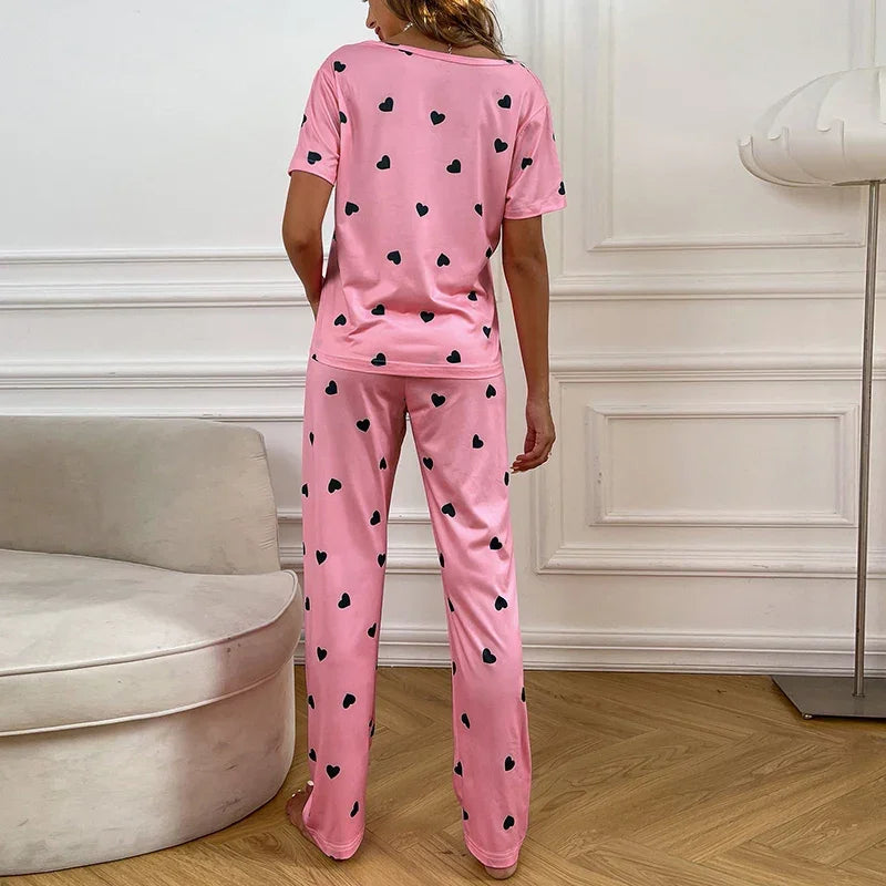 Cartoon Print Pajama Sleepwear Set
