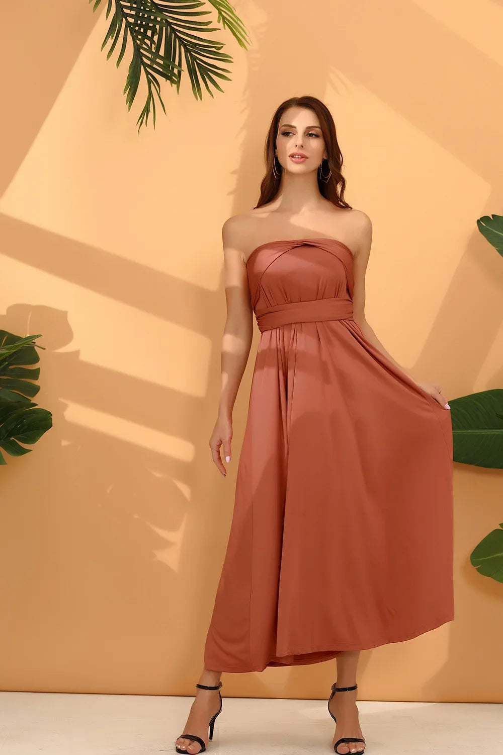 Rust Bridesmaid Dress Infinity Multiway Maxi Bridesmaid Dress
