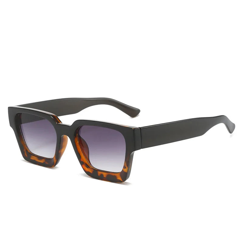 Square Luxury Retro Green Brand Designer Sun Glasses