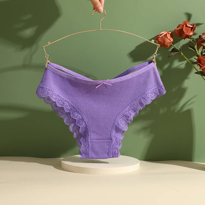 3PCS/Set Cotton Sexy Low Rise Lace Brazilian Panties S-XL