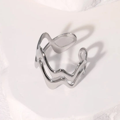 DANA Stainless Steel Irregular Wave Rings
