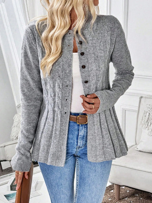 Simple solid color long sleeved sweater