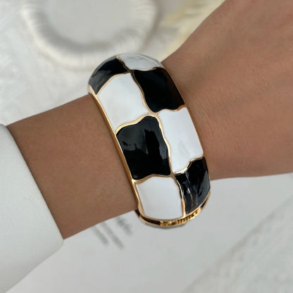Round Bangles Exaggerated Geometric Wide Cuff Bracelets Hip Hop