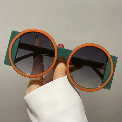 Round Double Color Beach Retro Trend Sunglasses
